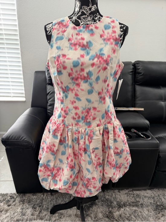 Shoshanna Dresses & Skirts - Shoshanna Cream Dress with Blush & Lapis Floral Print